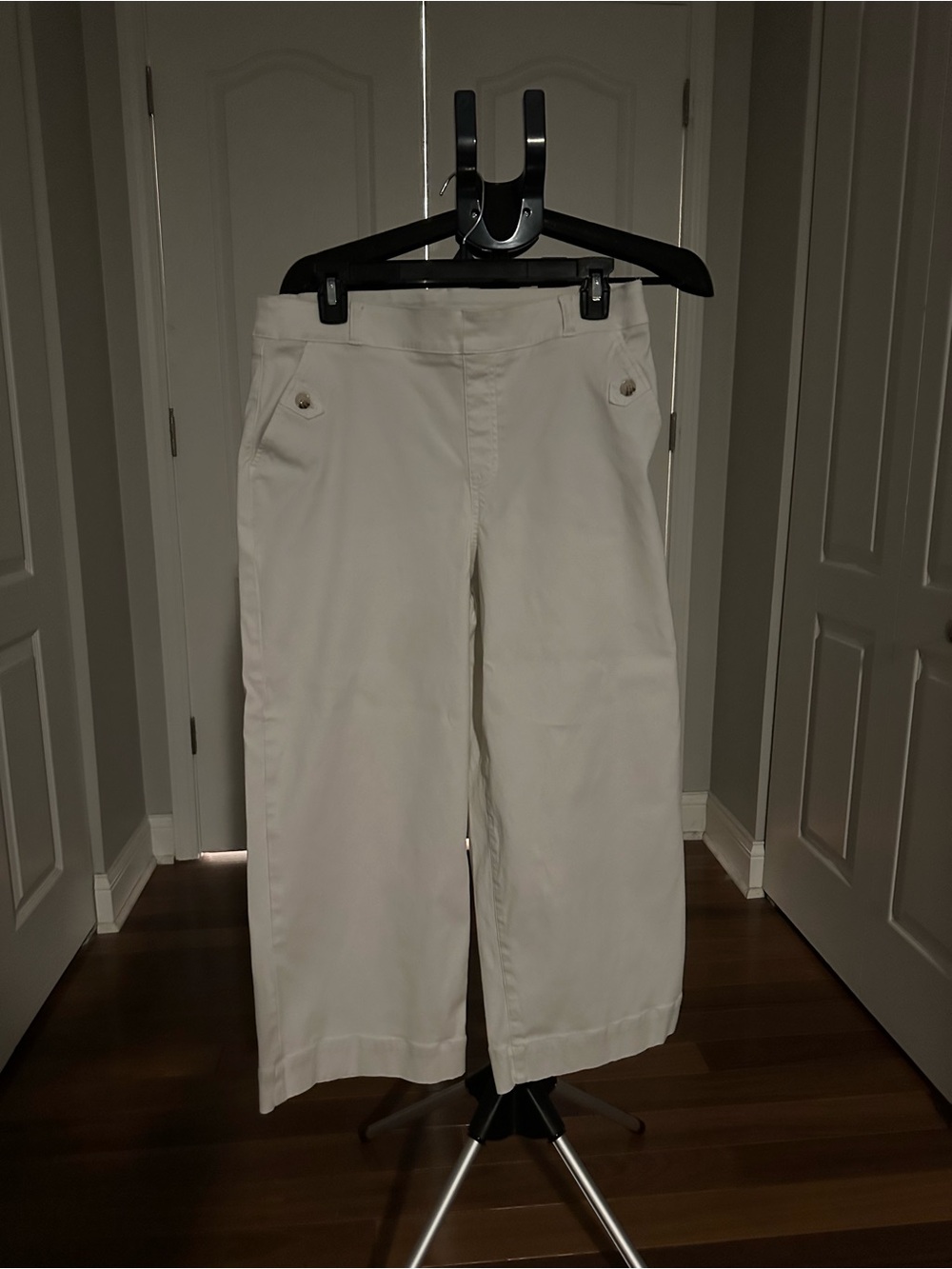 SPANX White Wide-Leg Crop Pants